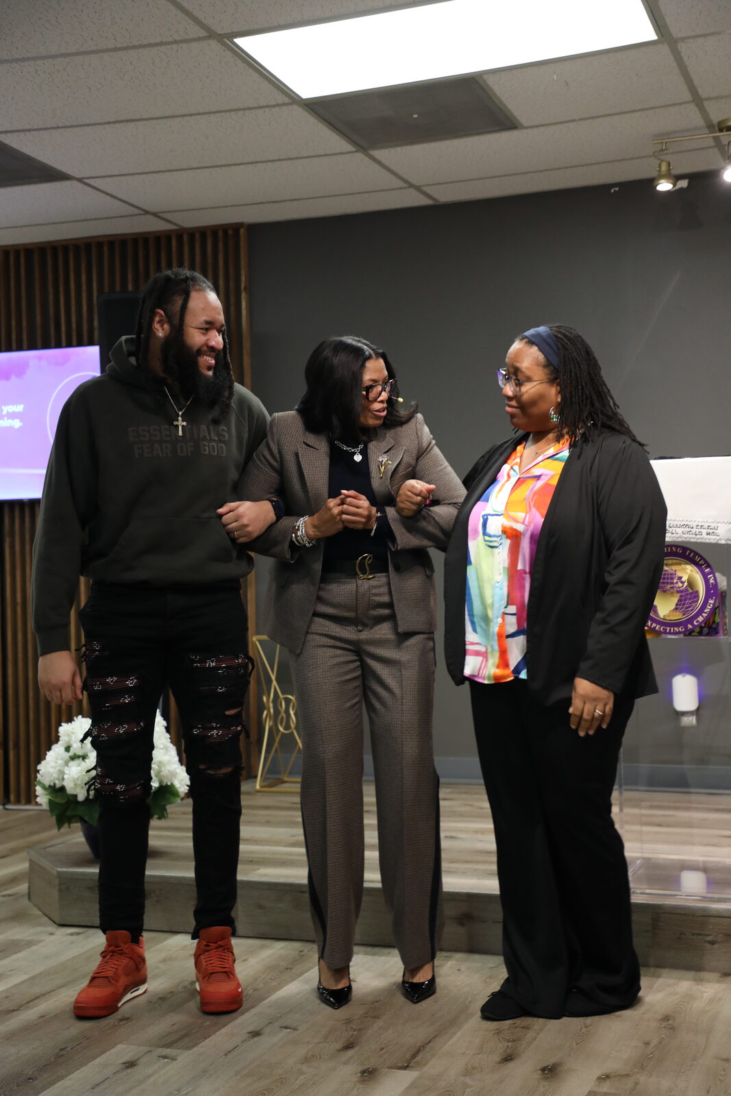 Ministry leadership together after service