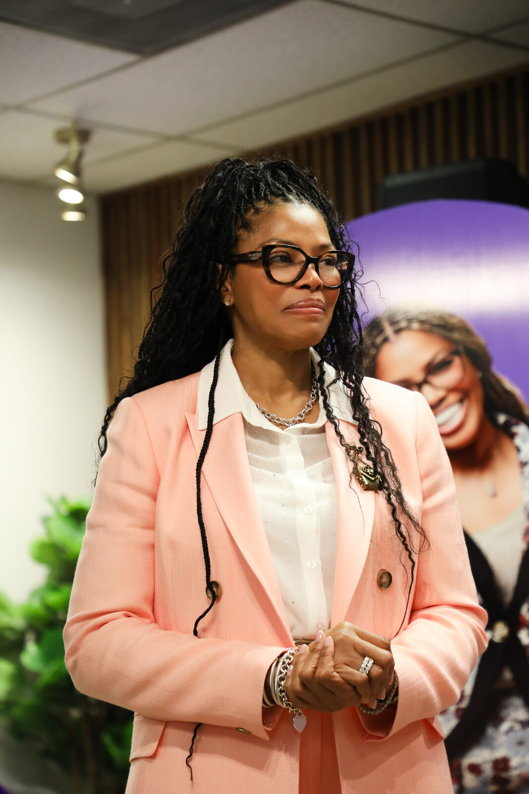 A ministry leader smiling warmly after service